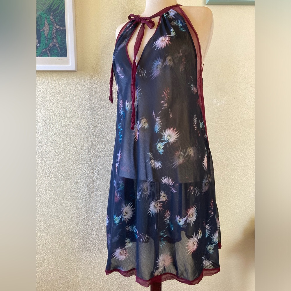 Romantic Sheer Silk Floral Calvin Rucker